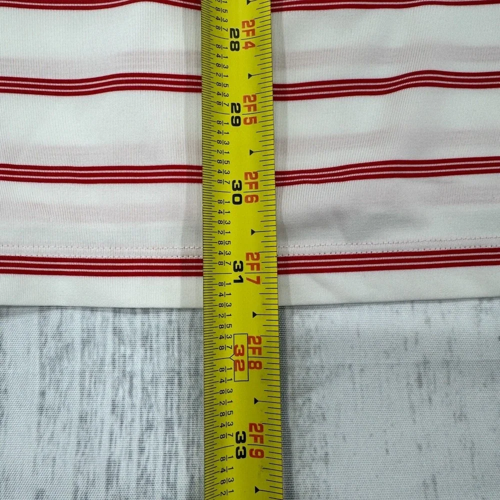 RLX Ralph Lauren Polo Shirt XL White Red‎ Stripe Nassau Country Club Golf Mens